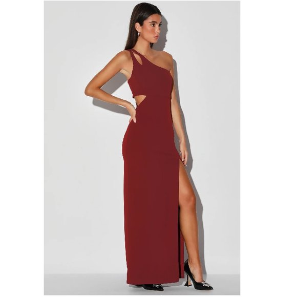 LULUS Simply Beautiful One Shoulder Column Gown - Picture 2 of 10